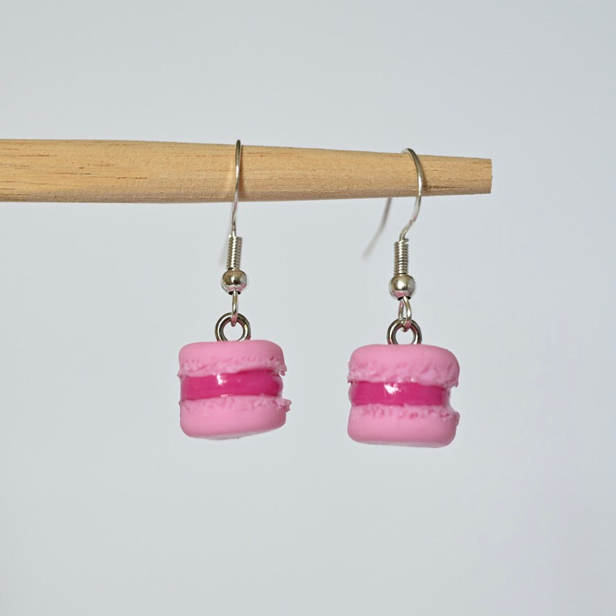 Macarons rosa Ohrringe